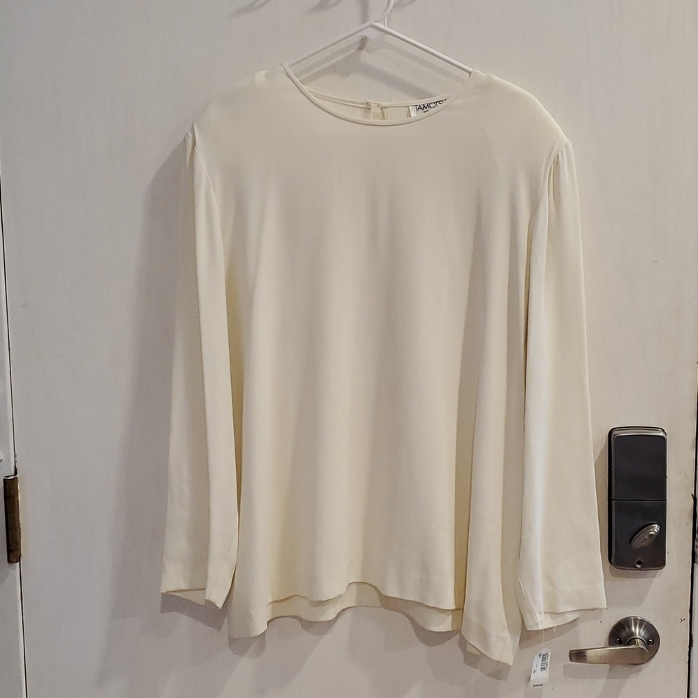 Tamotsu Vintage Ivory Long Sleeve Classic Blouse 2 / US 8 NWT